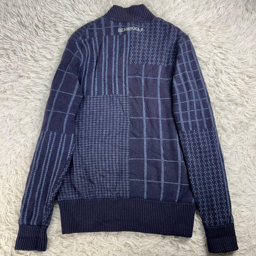 ビームスゴルフ ドライバーズニット ニットブルゾン パープルレーベル