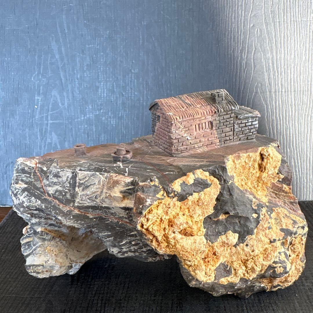 ❤️可愛い　景石　霊璧石　1.1kg ✳手彫り 細工　 水槽　天然石　カービング