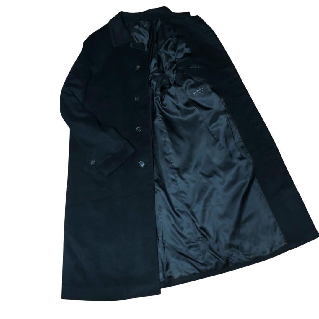 美品】 五大陸 カシミヤ100% ステンカラーコート チャコールグレー XL