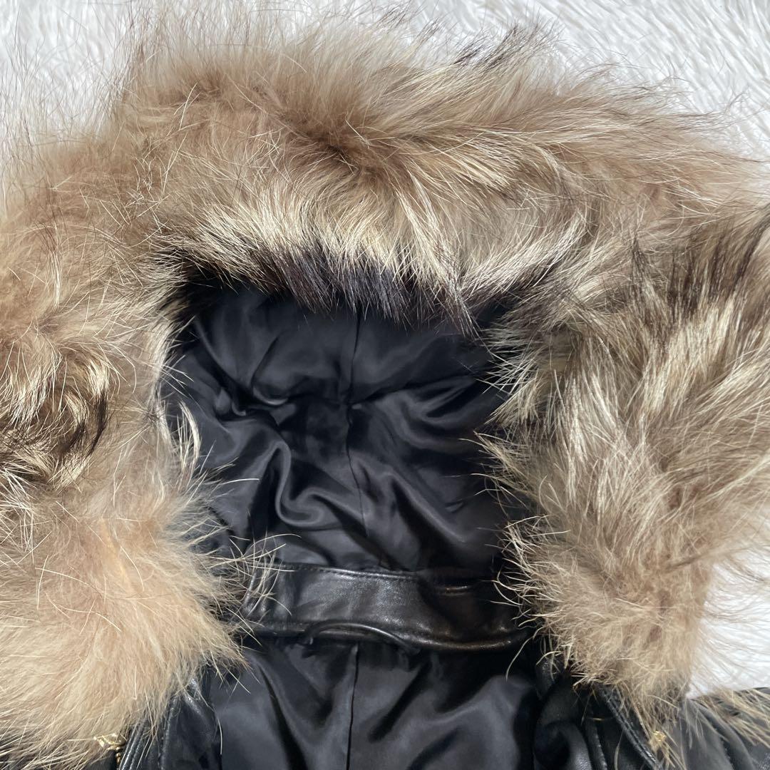 アバハウス ラムレザー ダウンジャケット y2k グランジ ブラック 黒 L