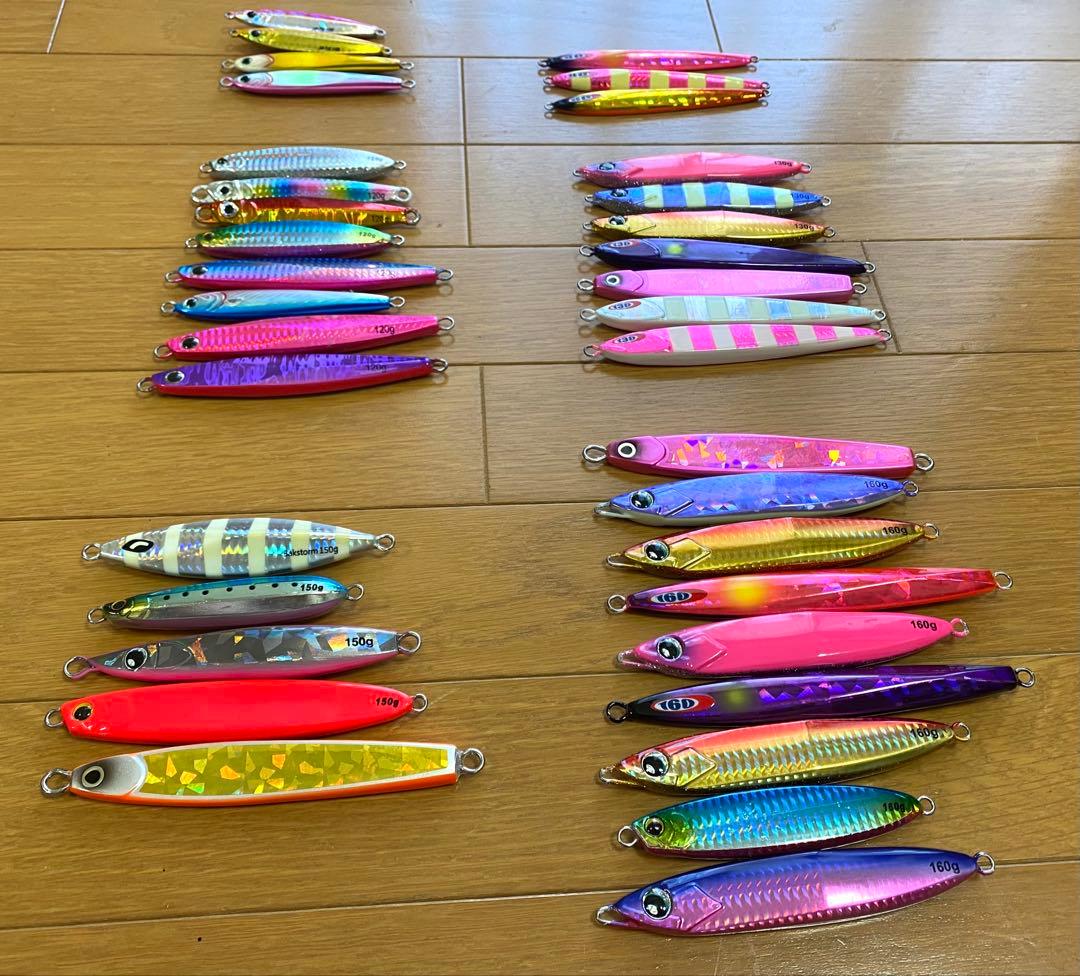 中古品）メタルジグ 80〜160 計36個 DRESSケース付 送料 無