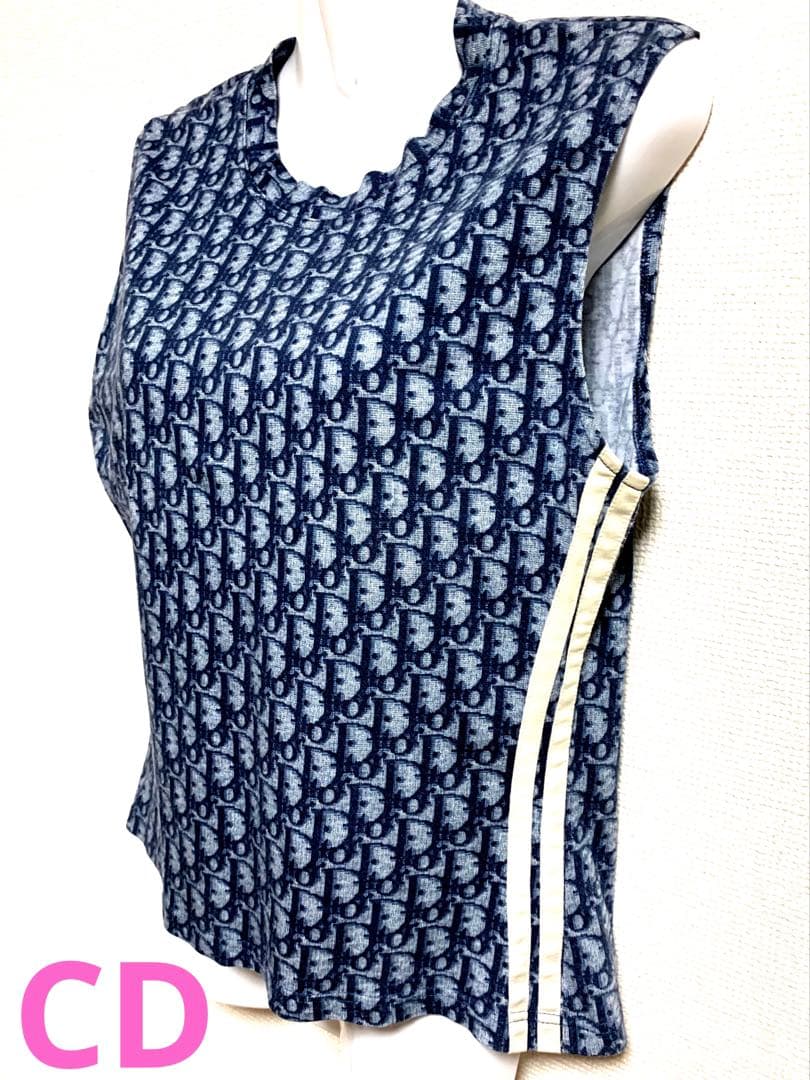 ⭐️Diorタンクトップ ロゴネイビー2ストライプ✨❣️可愛い⭐️最終