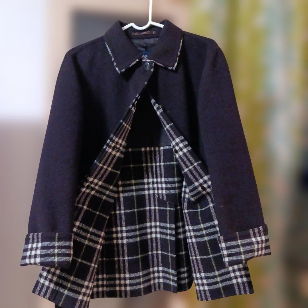 ☆バーバリーロンドン ダブルフェイス カシミヤ混 ピーコート ブラウン