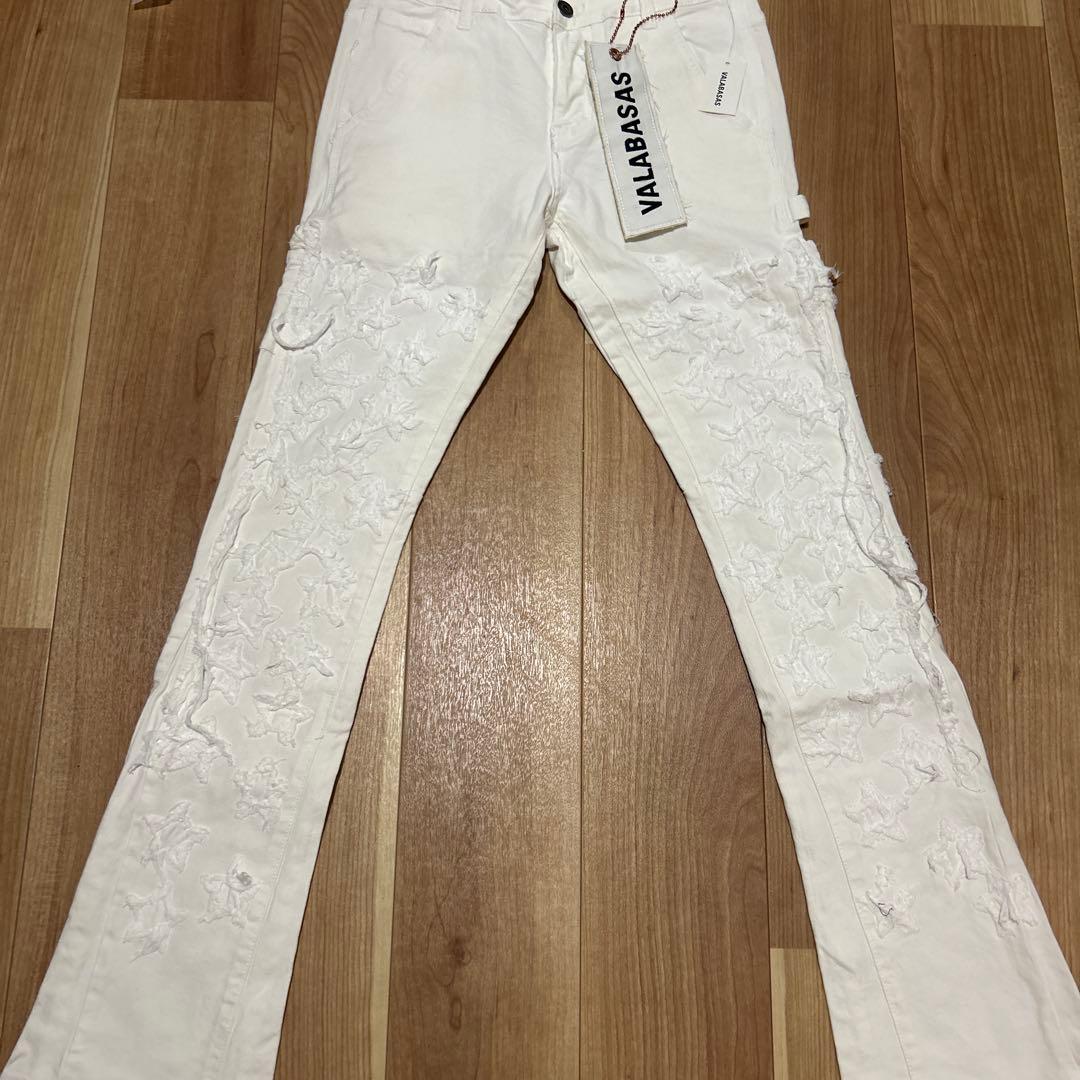 新品未使用】バラバサス ホワイトスターフレアデニム 30 VALABASAS