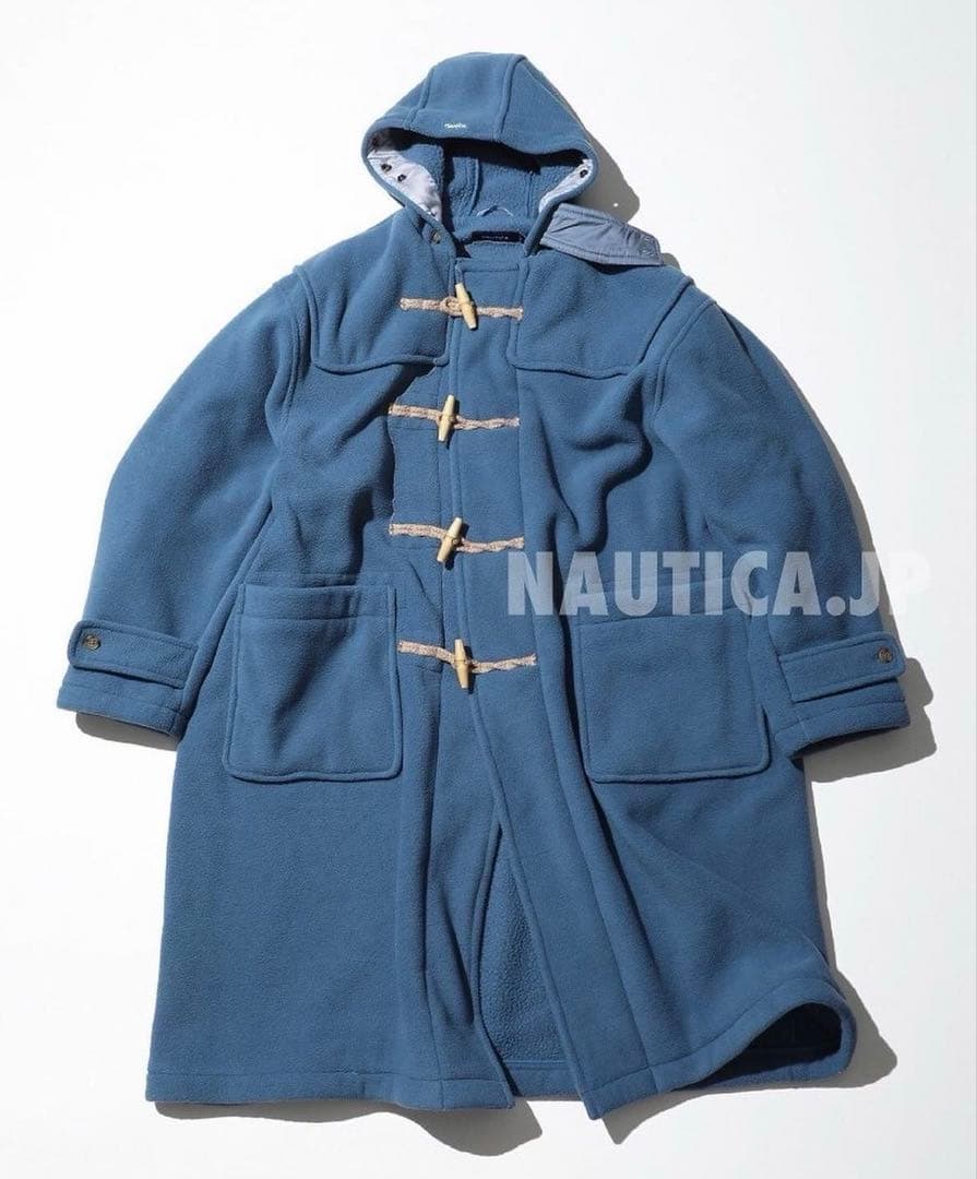 ヤ*ナ様 NAUTICA フリース ダッフルコート ブルー L ダッフルコート 25213100