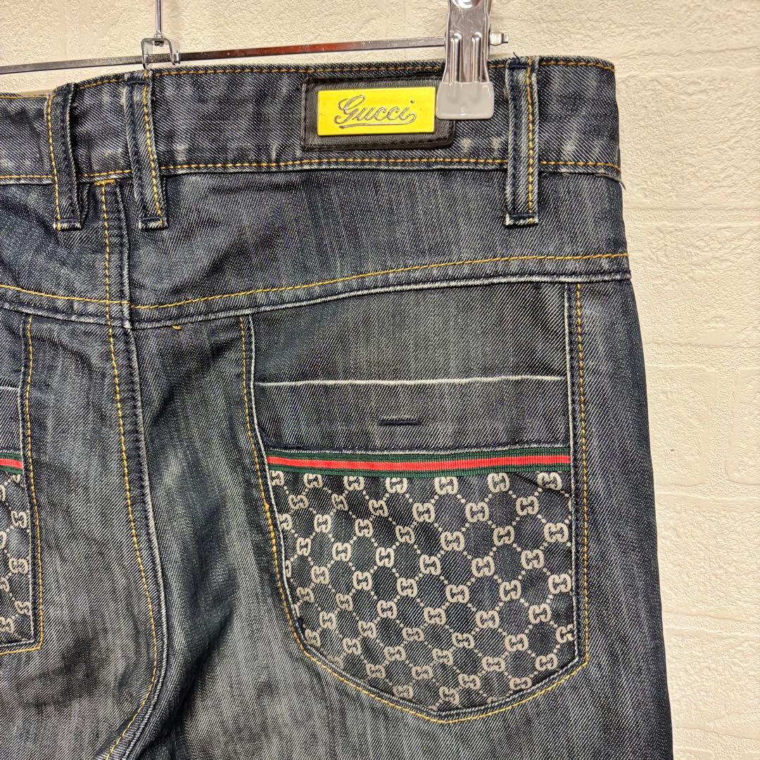 最低 価格ファッション - GUCCIグッチ ストレートデニム ポケットロゴ