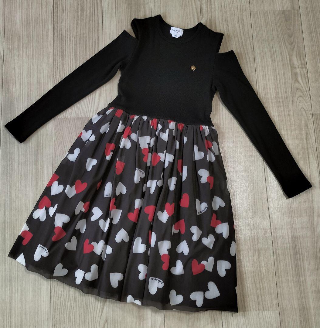 黒ワンピース150 Art Littled 黒 140㎝〜150㎝ ノースリーブドレス