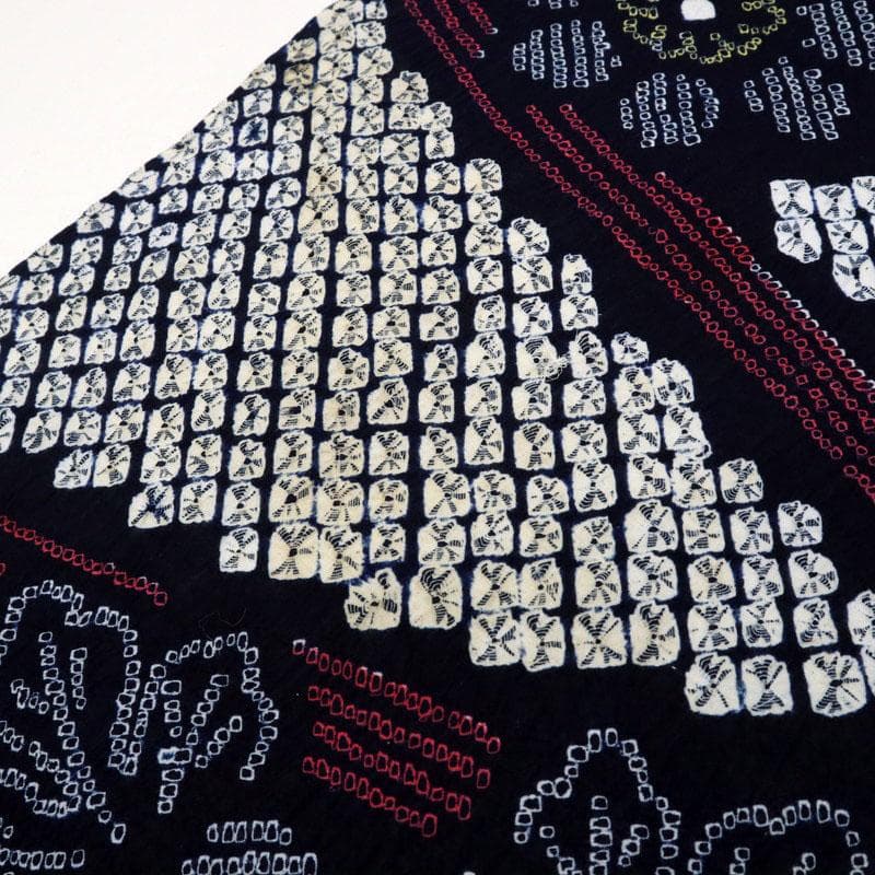 《手しぼり＊浴衣反物■流水菊花模様＊濃紺■お仕立て可◆夏着物■反24-146》