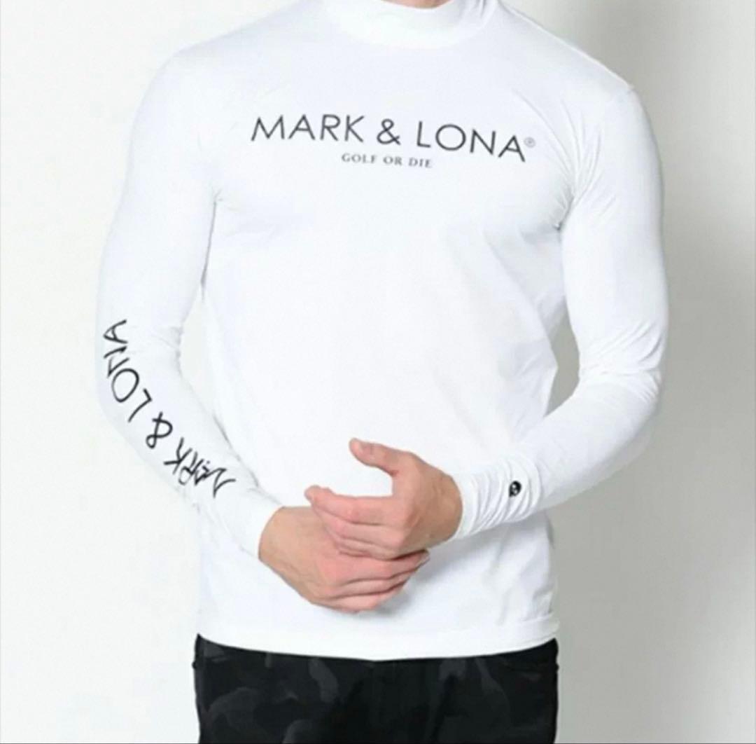 新品 MARK & LONA ホワイト ハイネック長袖モックシャツ
