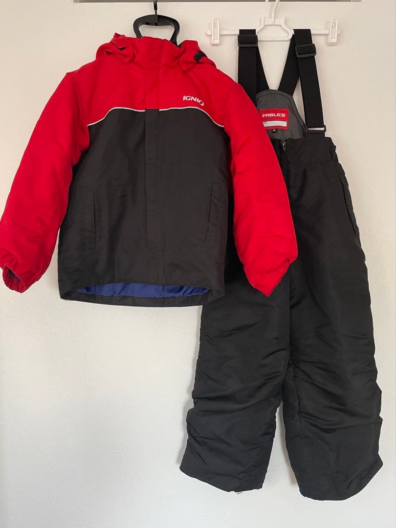 IGNIO スキーウェアセット 130赤/黒 - メルカリ