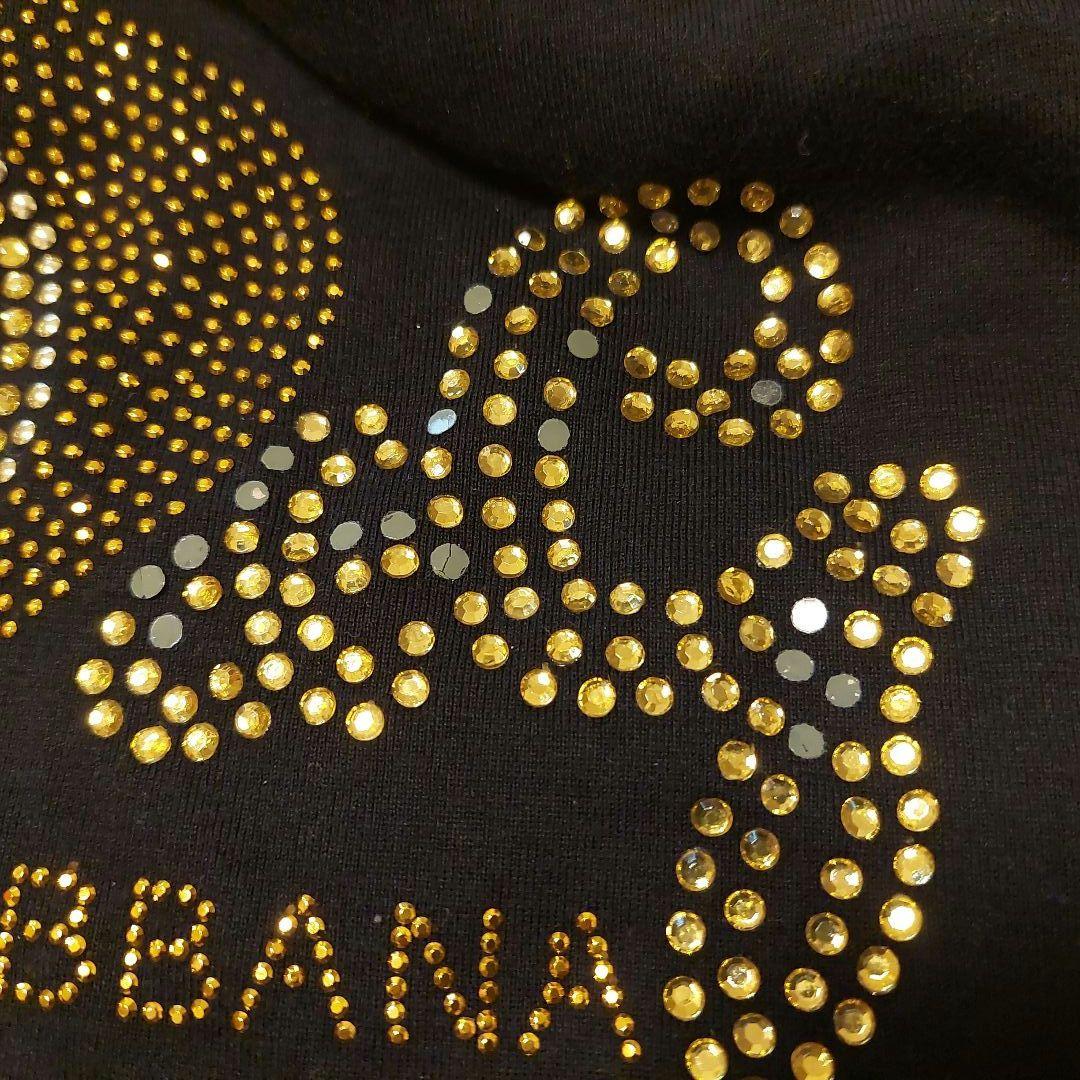 訳あり☆D&G スパンコール 黒色 タンクトップ M レトロ ブラック