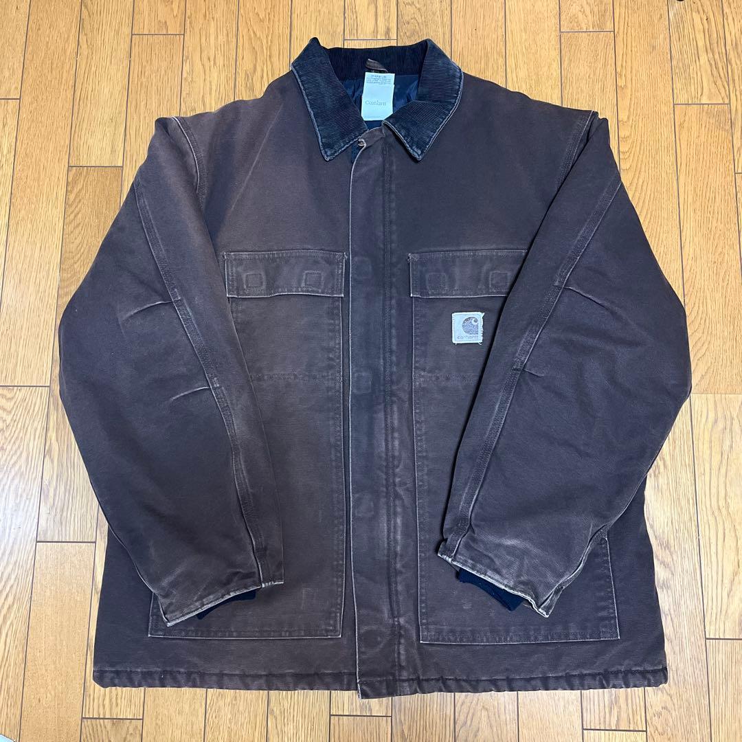 Carhartt ダックジャケット ブラウン 中古・古着通販】CarHartt (カーハート) 裏ボアダックジャケット