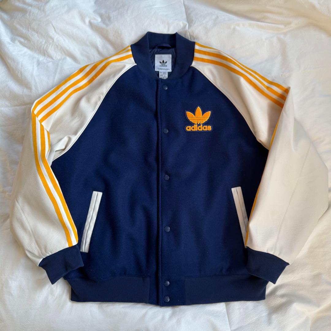 adidas SST BOMBER JACKET 袖革スタジャン 2XL adidas SST BOMBER JACKET 袖革スタジャン 2XL