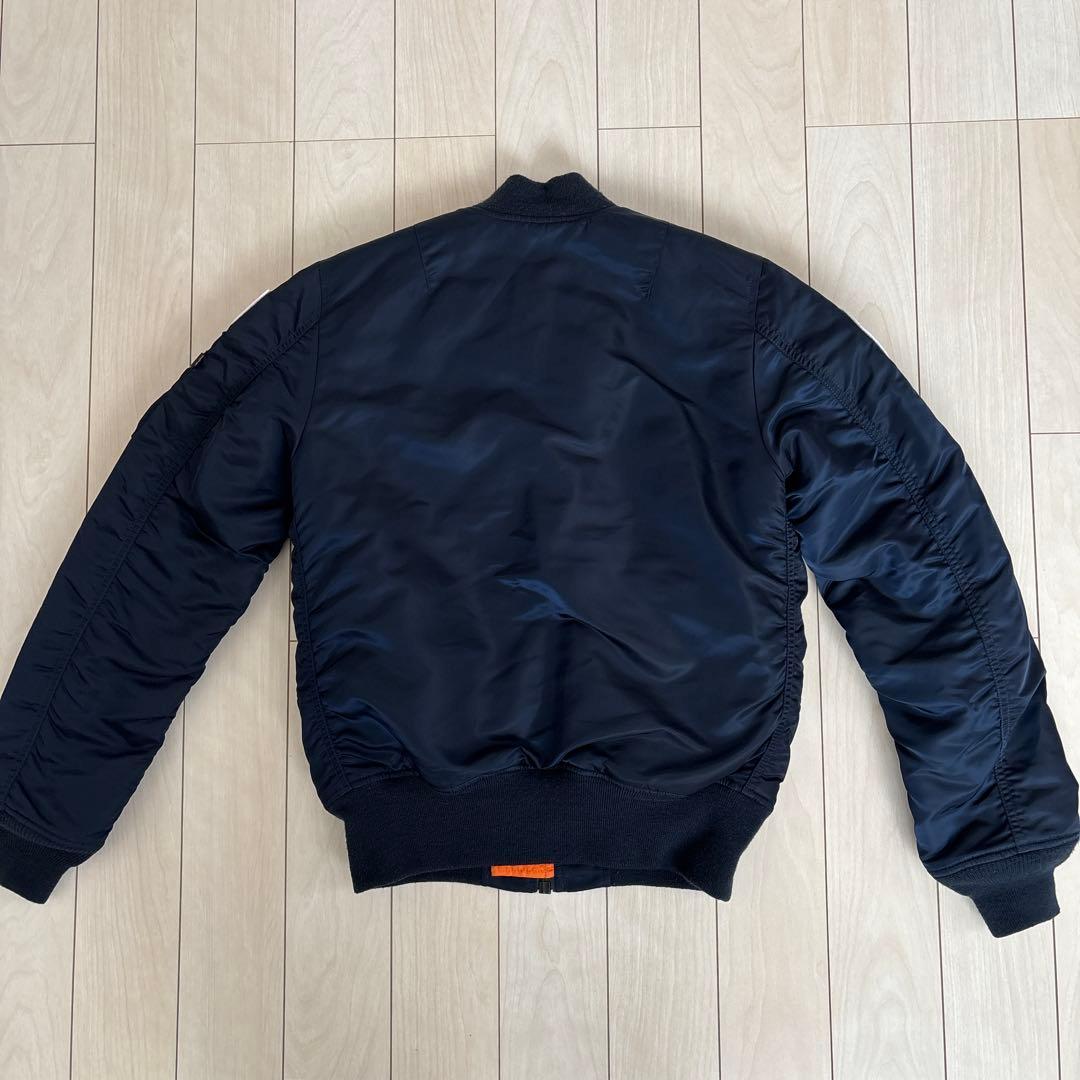 ALPHA MA-1 フライトジャケット 刺繍 ネイビー 短丈59th FTR