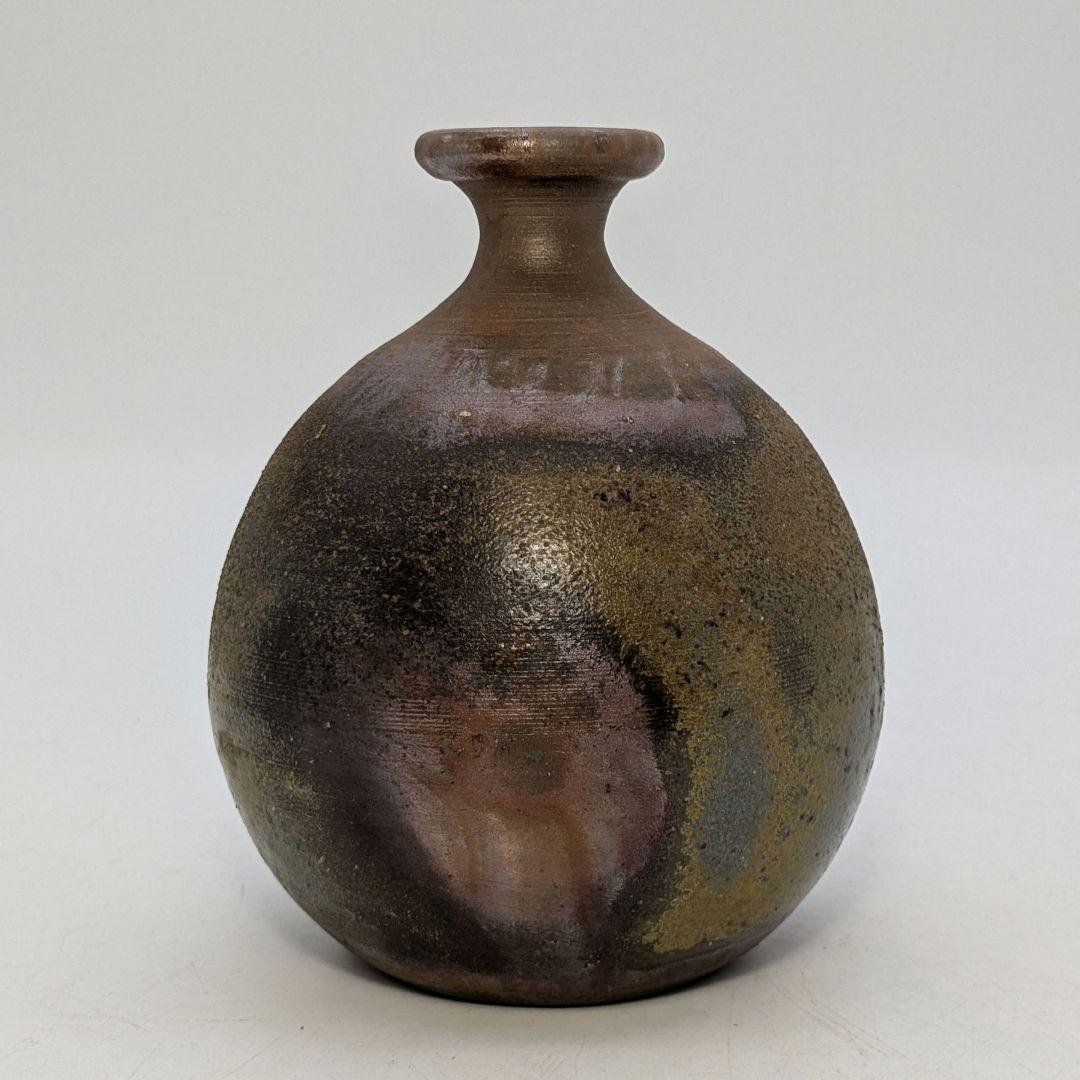 行吉学 備前焼 ゴマ窯変徳利 共箱共布栞 とっくり 酒器 食器 一輪挿し