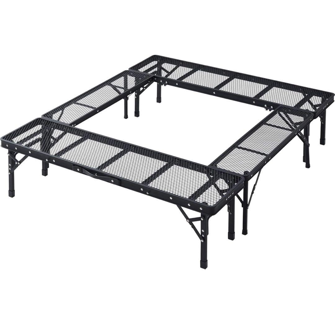 焚き火台タフライトテーブル メッシュテーブルTLFT-100(MBK) ブラック TLFT-100(MBK) タフライトファイアープレイステーブル YAMAZEN(山善
