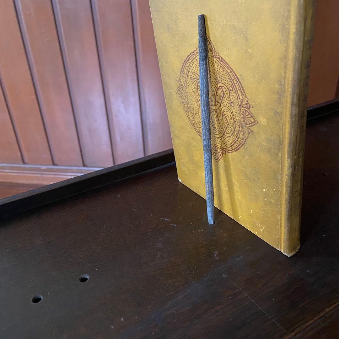 アンティーク 古い本棚 レトロ 楔棚 オープンラック くさび棚 本止め棒付き