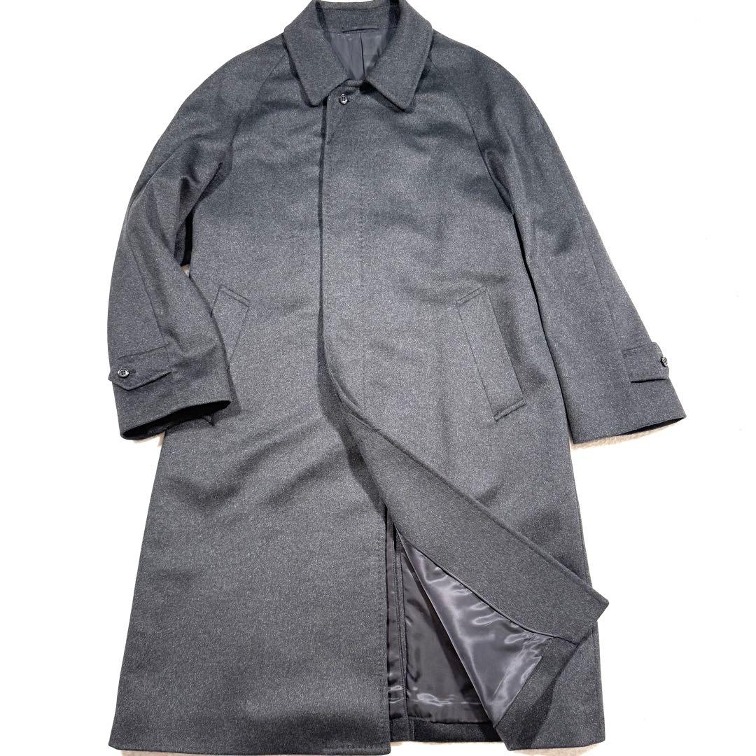 未使用級/カシミヤ100% ピエールバルマン ステンカラーコート L グレー PIERRE BALMAIN（ピエールバルマン） ピエール バルマン Pierre