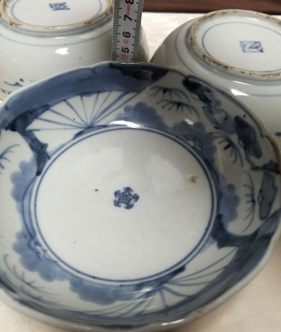 古伊万里 藍柿 松竹梅文 江戸中期 元禄 1688年-1704年頃4鉢 - メルカリ