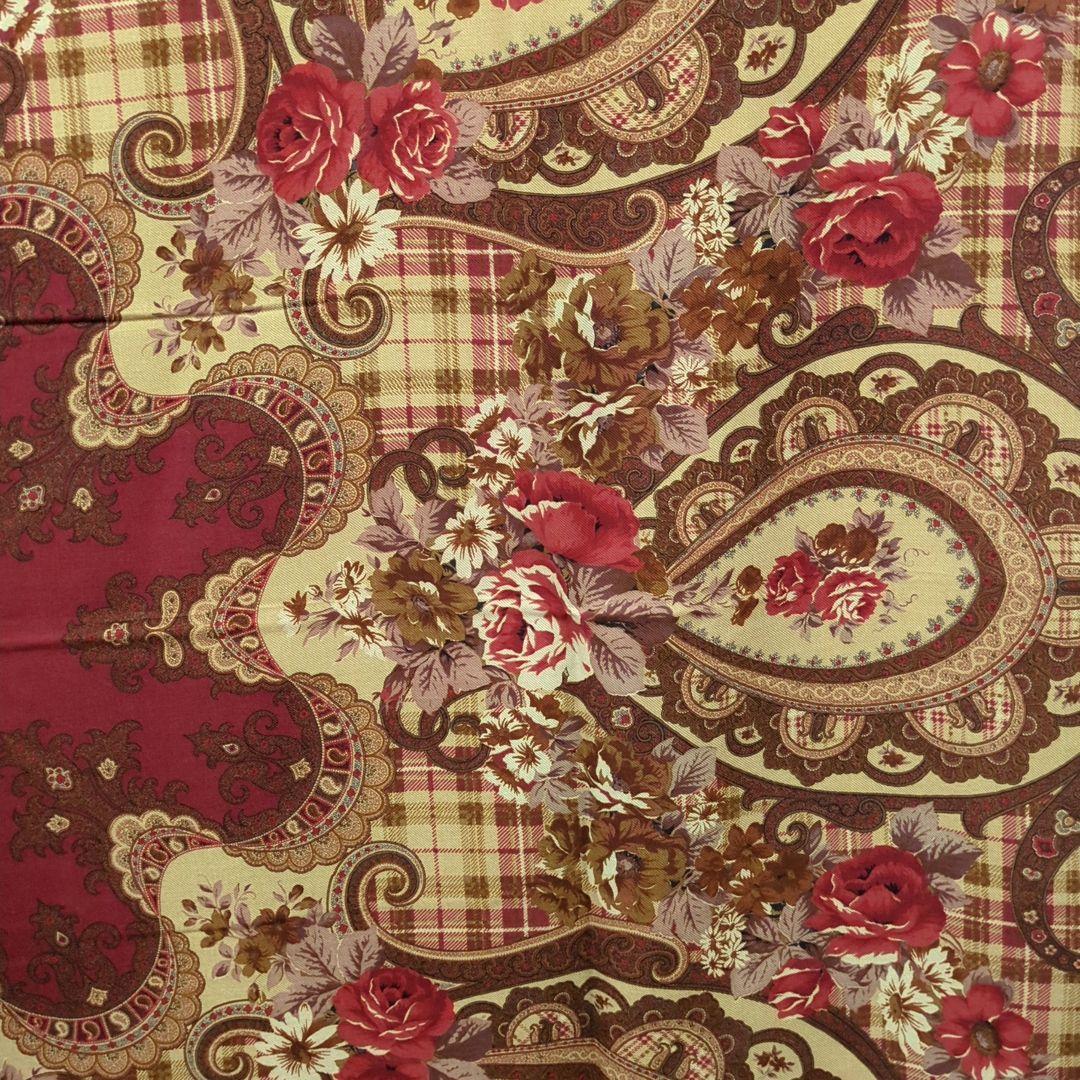 エトロ 大判スカーフ 花柄 ブラウン ワインレッド ○タグなし 楽天市場