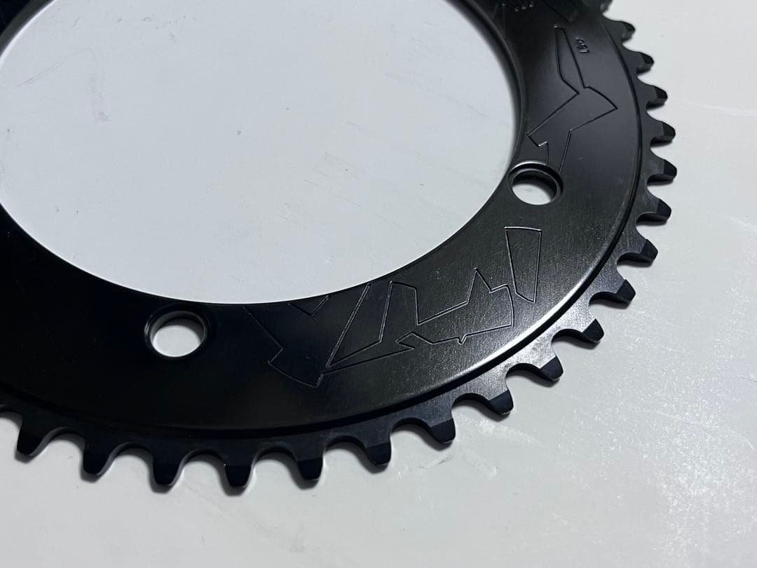 ☆極美品 Affinity pro chainring 49t PCD144黒☆ ファッション