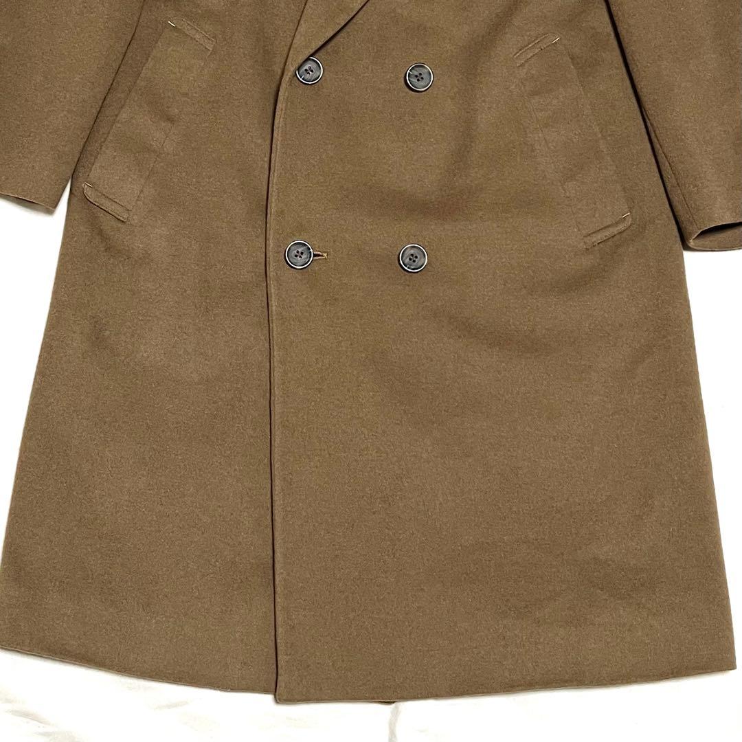 カシミヤ100%】ロングチェスターコート ダブルブレスト キャメル系 Mサイズ