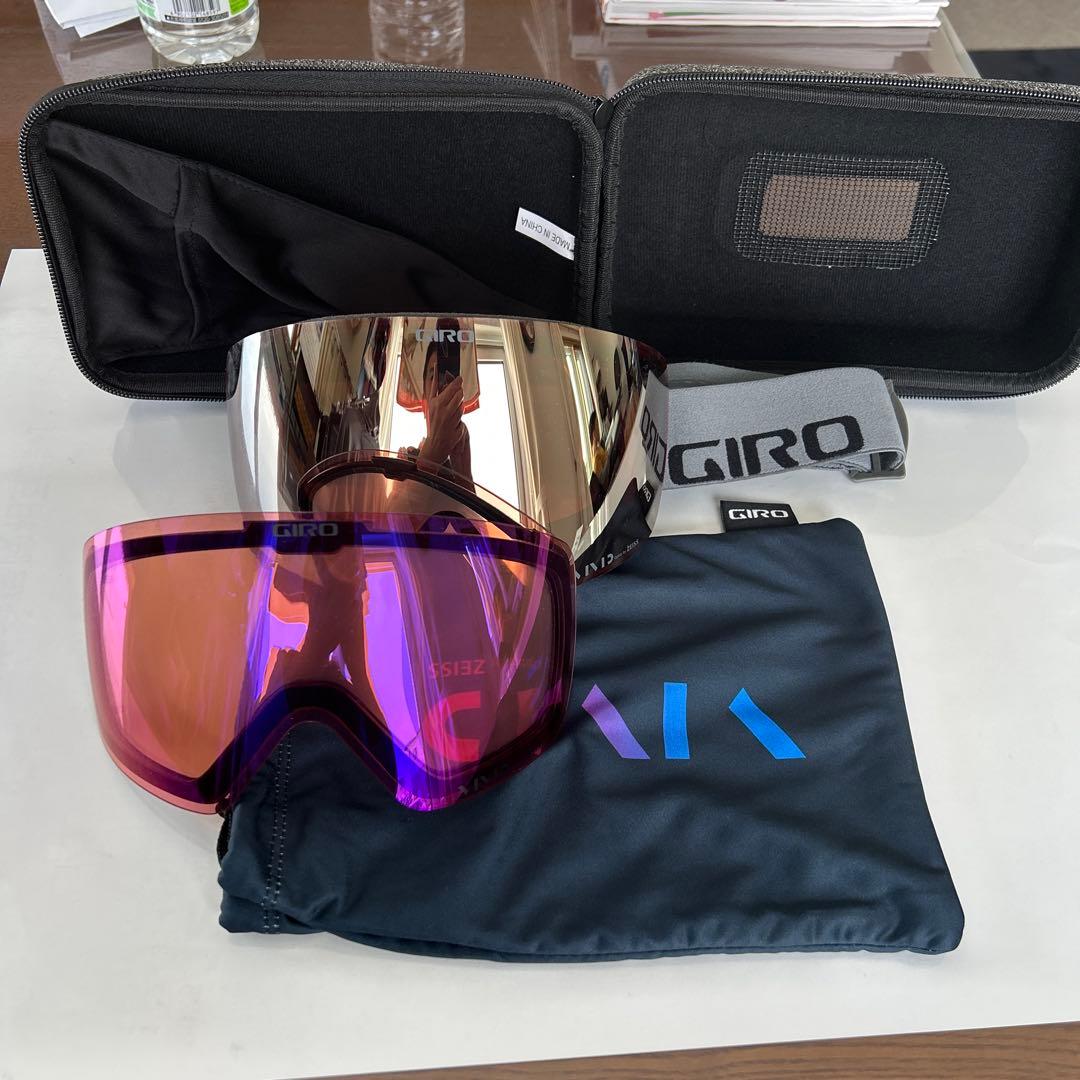 GIROコンツアー ミラーシルバー 交換レンズ付き ハードケース、袋ケース