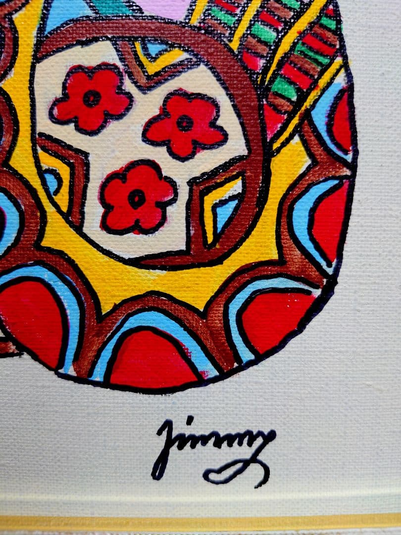 F6号】ジミー大西【Dog】手描き/表裏サイン有り/油彩/アクリル/絵画