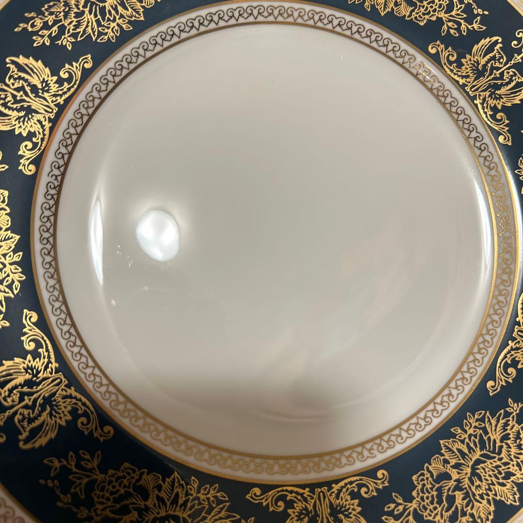 ウェッジウッド　コロンビア　ブルー&ゴールド　デザートプレート　20.5cm