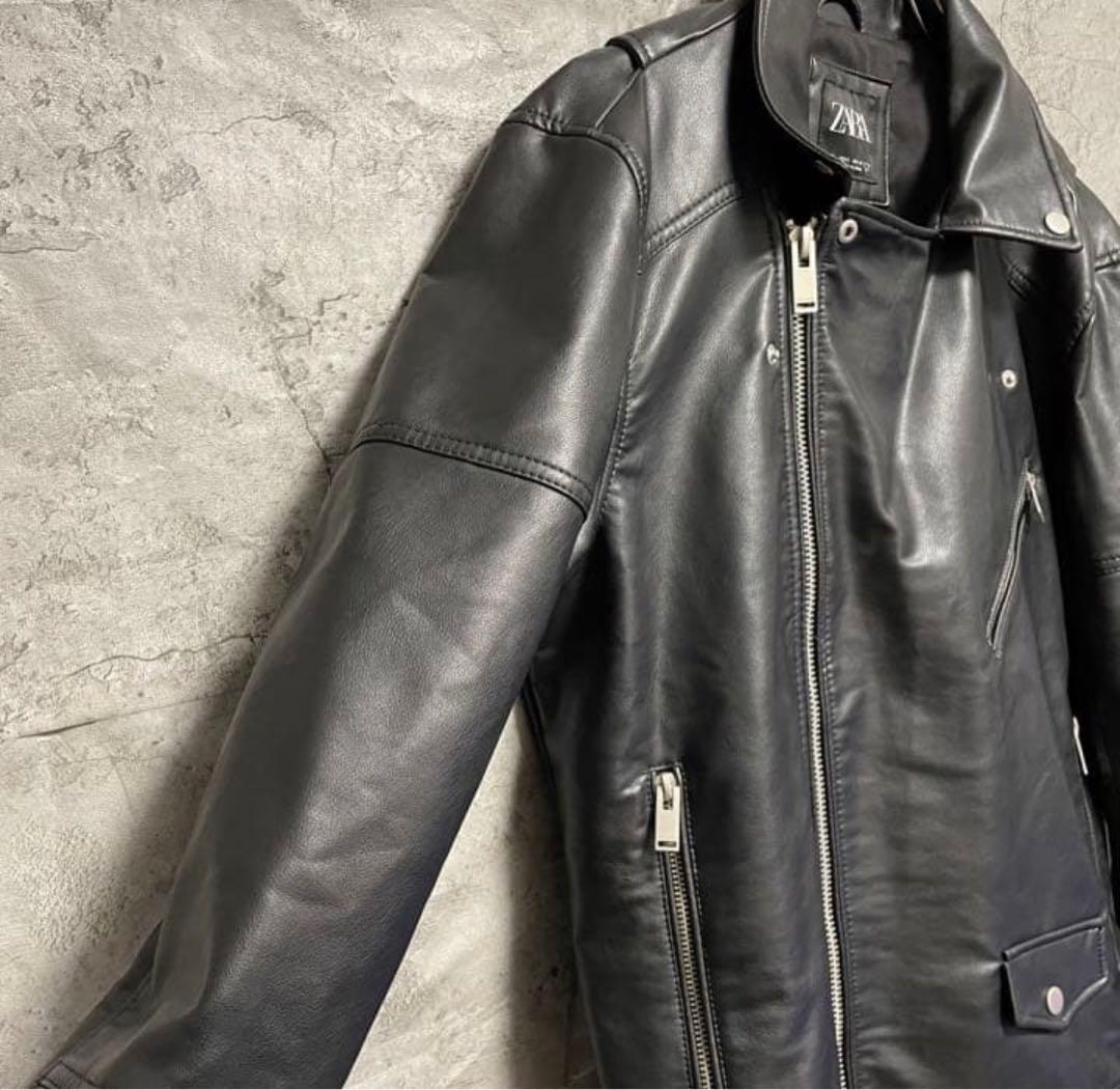 ライダースジャケット ZARA ザラ ブラック 美品 フェイクレザー M〜L