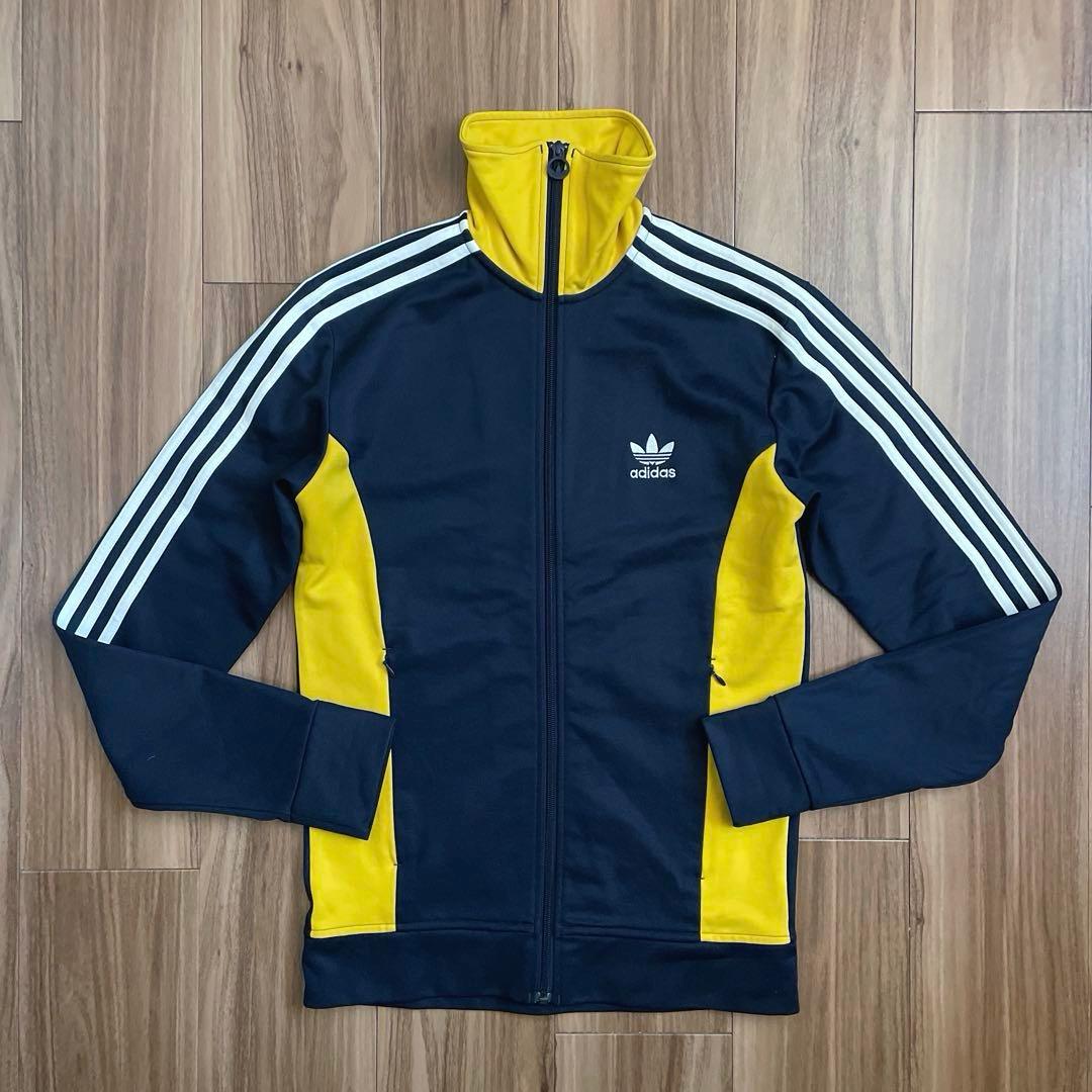 Mアディダスadidasネイビーイエロー紺黄ヨーロッパトラックジャケット