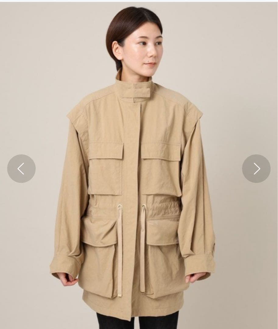 【美品】カレンソロジー　ミリタリー2wayブルゾン　BEG Curensology（カレンソロジー） ブルゾン アウター /ミリタリー2WAY