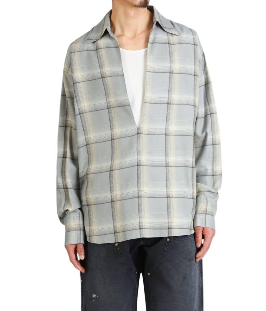 SUGARHILL チェック柄長袖シャツ グレー系 OMBRE PLAID OPEN COLLAR SHIRTS | SUGARHILL(シュガーヒル