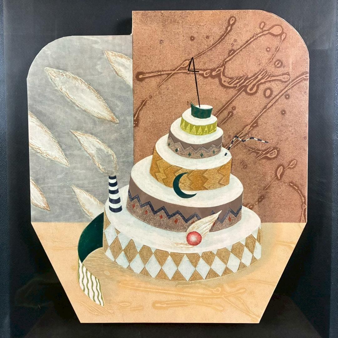 美品 岩切裕子「雲の記念日」木版画 直筆サイン・画廊シール有 お洒落