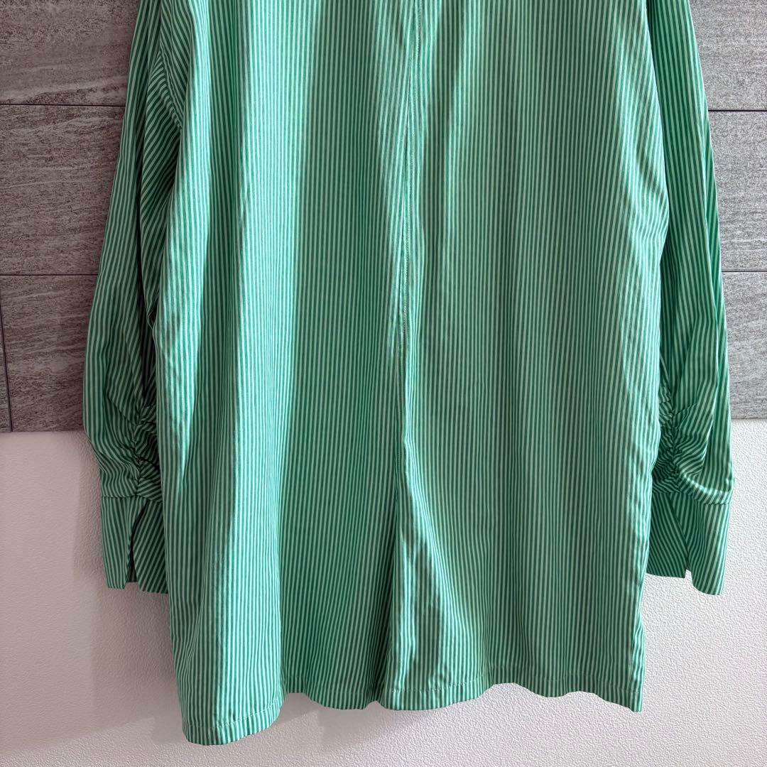 Ameri STRIPE SHIRT ROMPERS グリーン M