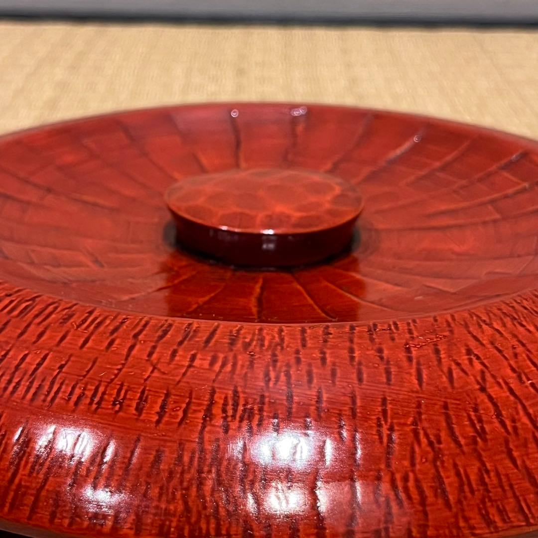 後藤塗 赤塗 彫板飯櫃 共箱 木製漆器 飯器 茶懐石道具