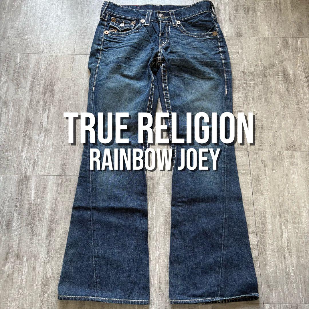 TRUE RELIGION rainbow joey フレア　白ステッチ　30 True Religion Women's Rainbow Pkt Joey Lr Flare Big T, San