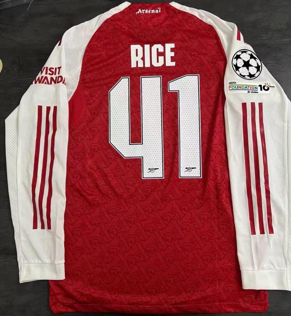 25-26 シーズン アーセナル ロングスリーブユニフォーム 41 番 Rice