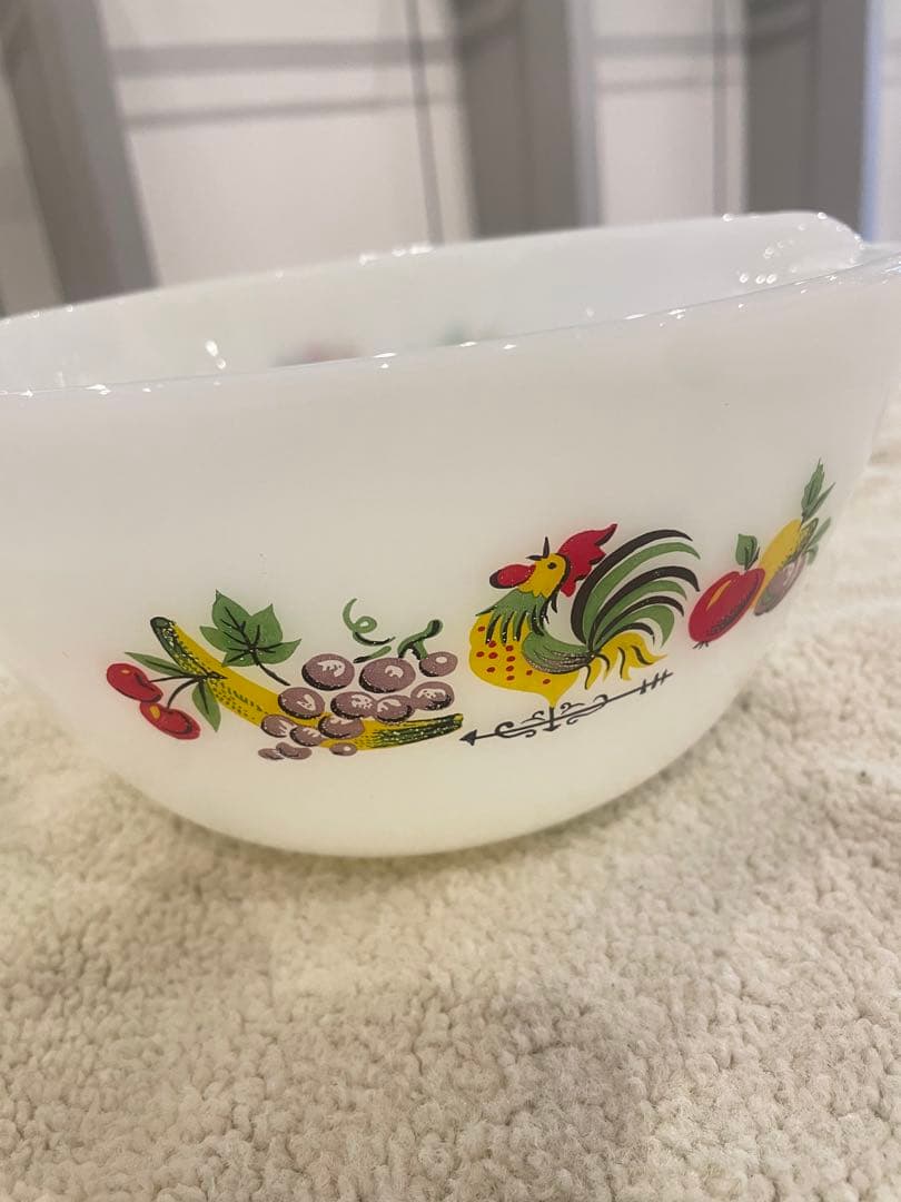 ファイヤーキング アメリカ製 ホワイトガラス ミキシングボウル 2個