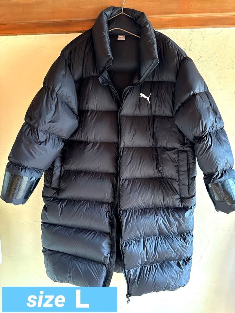 PUMA フェザー&ダウン　 コート　極美品　Lサイズ PUMA（プーマ） ブルゾン アウター ウィメンズ フーデット パッファー