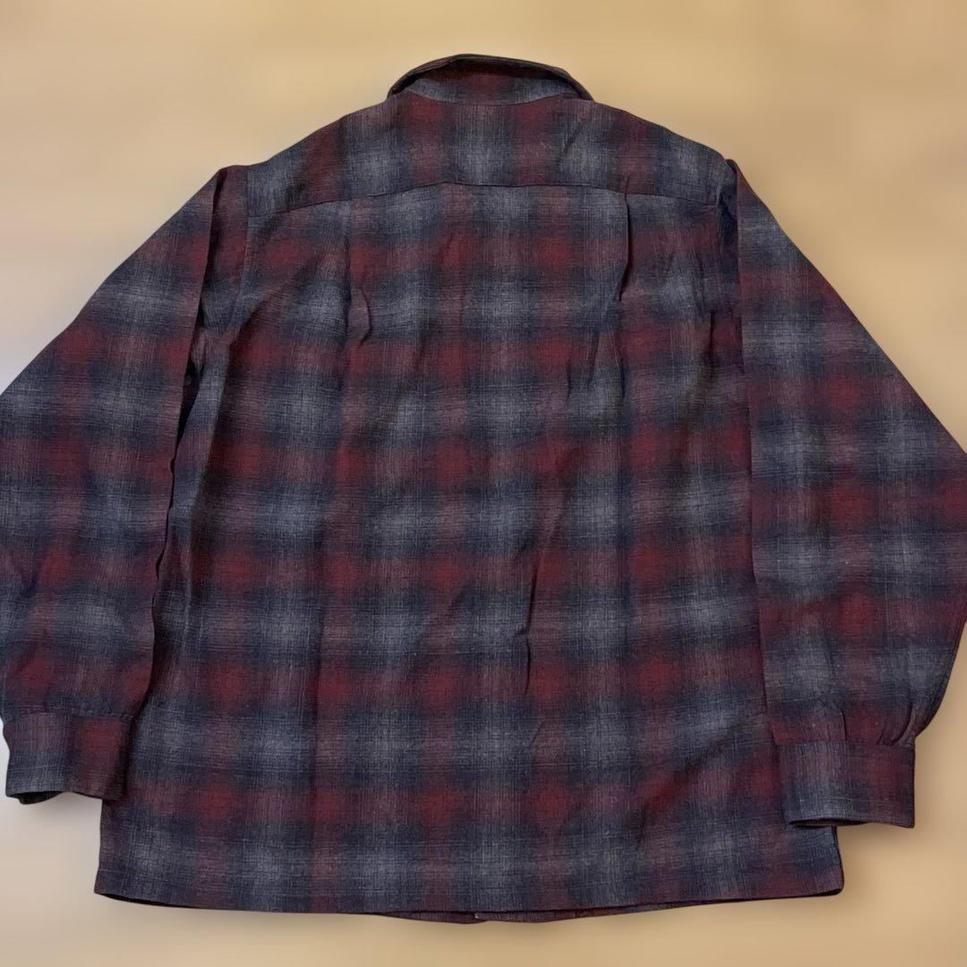 pendleton ワ*コ様 美品 焦茶 エンジ ペンドルトン オンブレ チェック