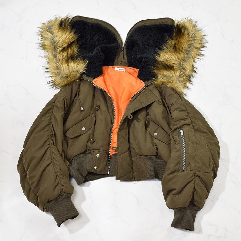 ギャル EVRIS シャーリングスリーブ N-2B 短丈 フライトジャケット