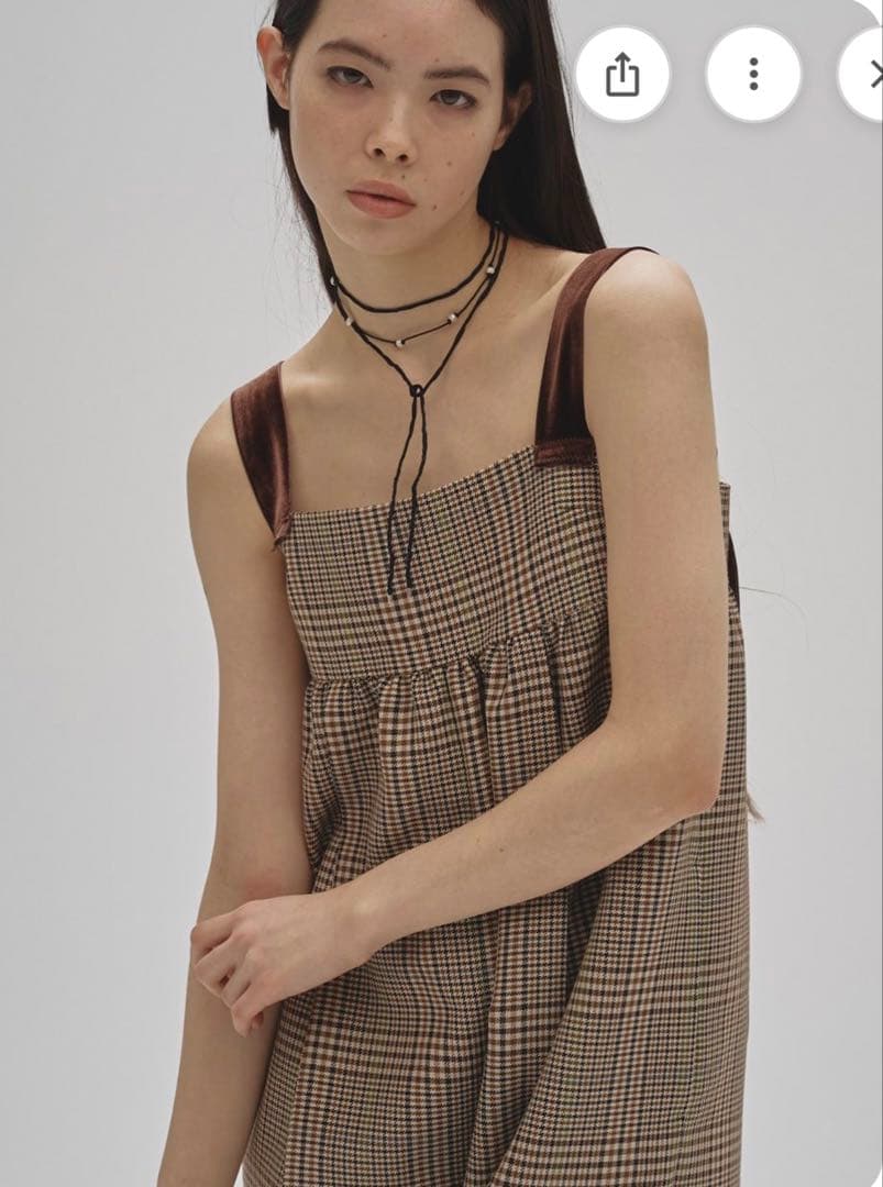 ブラウン チェック柄 サロペット♡トゥデイフル♡専用です