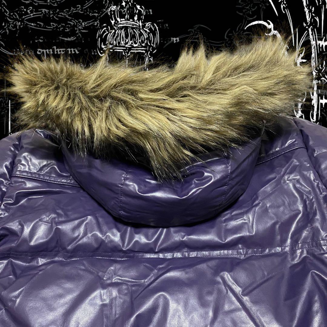 00s y2k ファーダウンジャケット 平成 お兄系 光沢 グランジ パンク