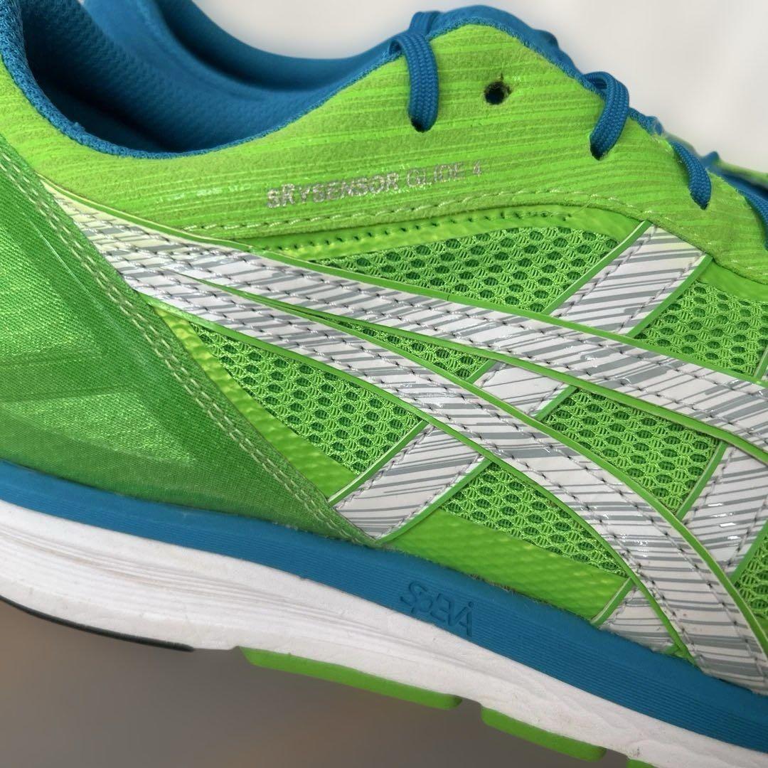 asics ランニングシューズ 4-wide 27.5cm 緑／青