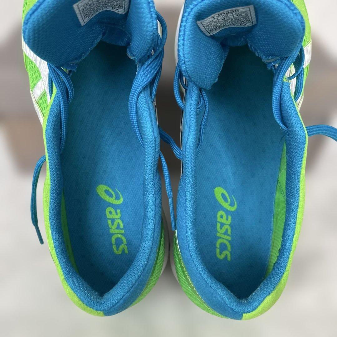 asics ランニングシューズ 4-wide 27.5cm 緑／青