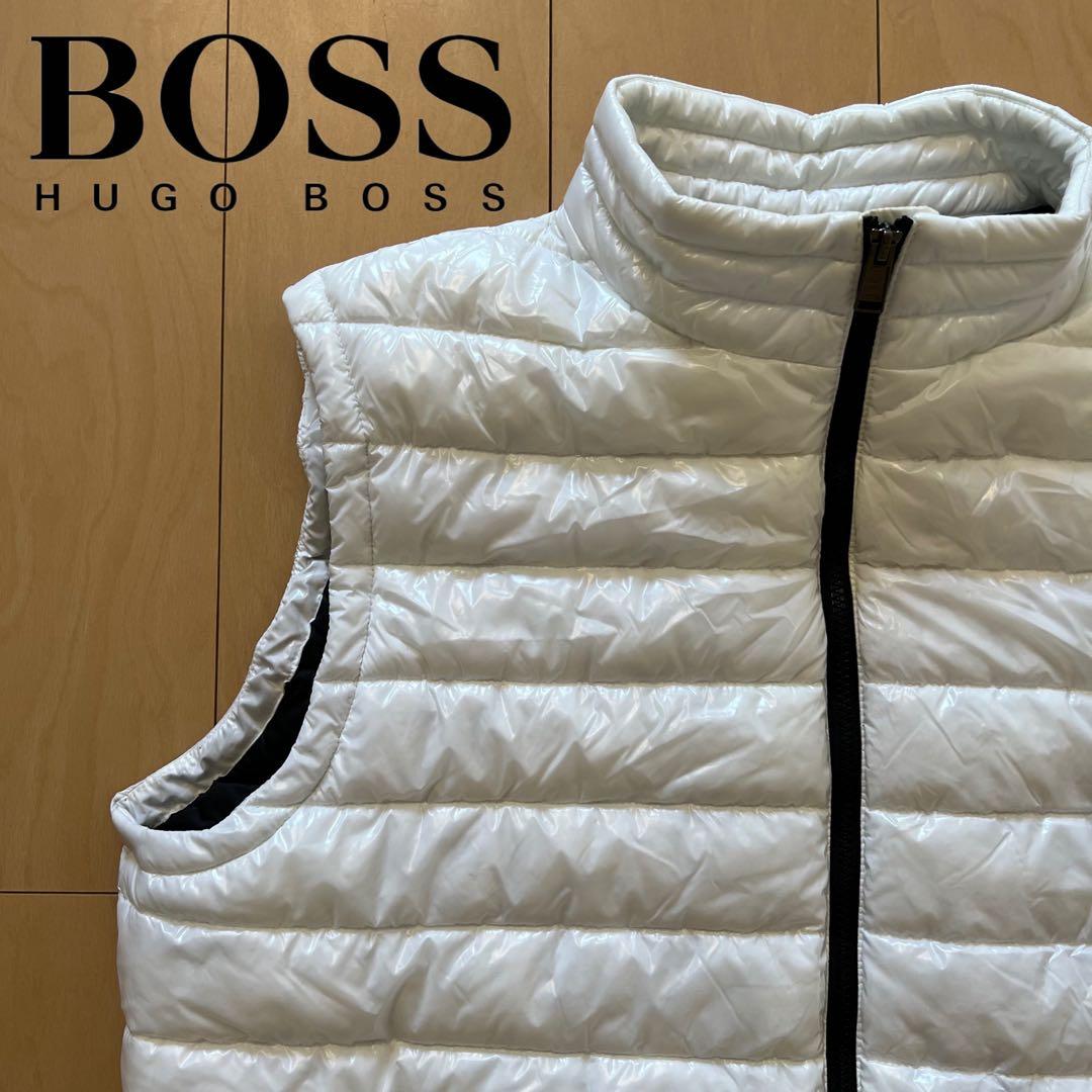 古着 ヒューゴボス HUGOBOSS ダウンベスト ホワイト せAA8 - メルカリ