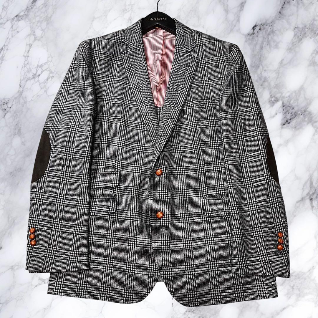 4XL ブルックスブラザーズ テーラードジャケット グレンチェック カシミヤ