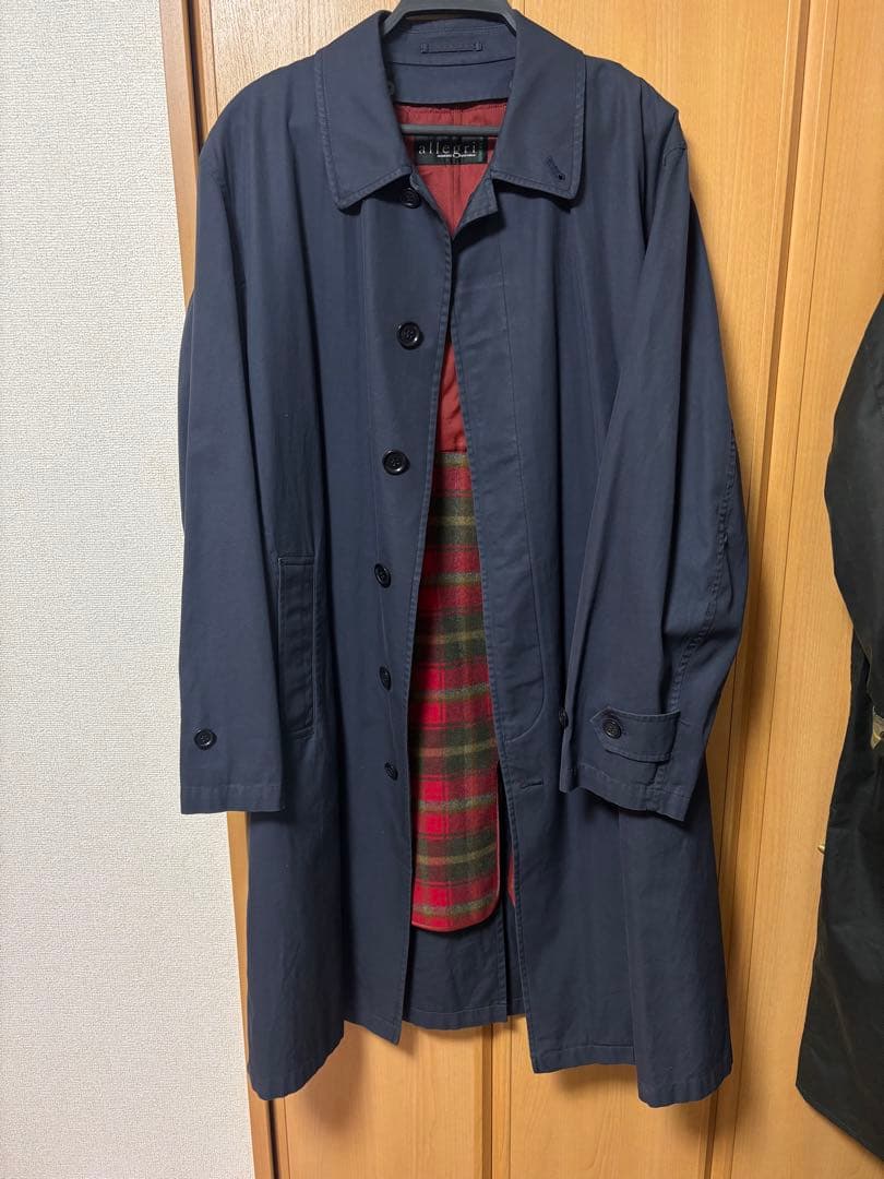 allegri ステンカラーコート ネイビー Lサイズ - メルカリ