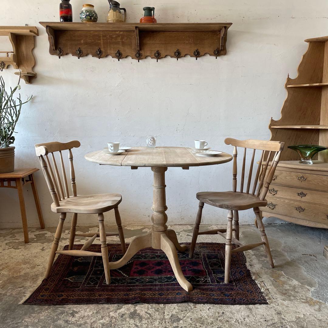 ビンテージ　ドロップリーフラウンドダイニングテーブル　 剥離 Drop Leaf Table / ドロップ リーフ テーブル〈ダイニングテーブル